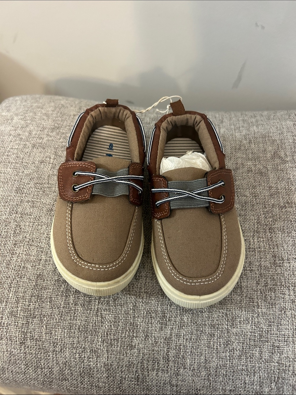 Kids Casual Brown Canvas Boat Shoes